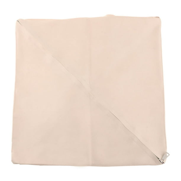 Puf sin relleno con funda para reposapiés, otomanas, taburete para cambiar zapatos, taburete creativo Cuadrado beige
