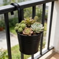 thumbnail image 4 of Kieccall Metal Iron Hanging Flower Pot Wall Mounted Planter Pot With Detachable Hooks for Indoor Outdoor Fence Balcony Garden Decor 6.3 Inch, 4 of 6