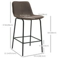 thumbnail image 3 of HOMCOM Modern Bar Stools Set of 2 Counter Height Bar Chairs Kitchen, 3 of 10