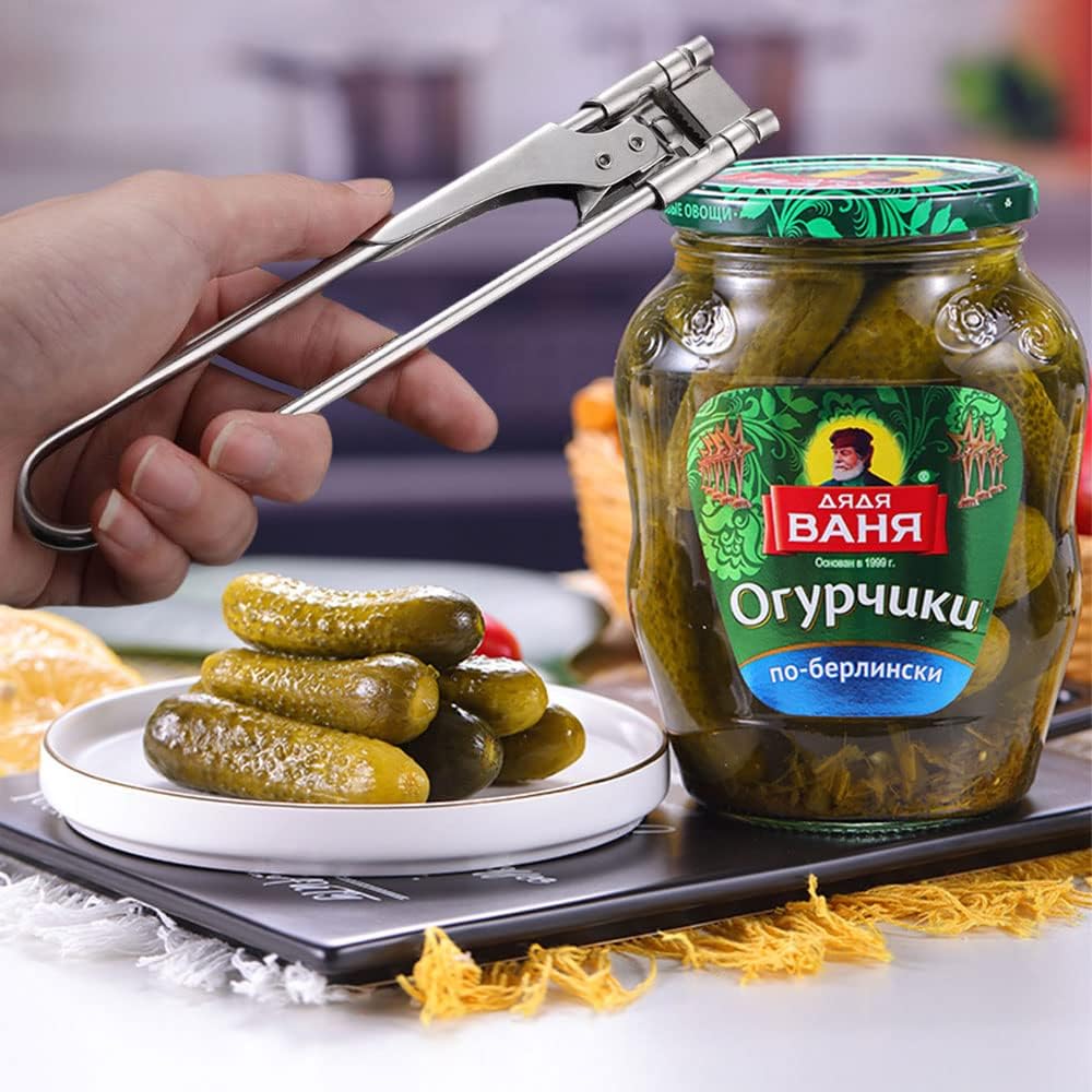 ABCISI Can Opener, 2 PCS Adjustable Multifunctional Stainless Steel Can Opener, Stainless Steel Can Opener Bottle Jar Lid Gripper, Manual Jar Opener Gripper for Can, Jar, Bottle(New Can Opener)
