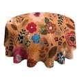 thumbnail image 4 of Pioneer Flower Floral Print Pattern Round Tablecloth 60"x60",Wrinkle Wipeable Table Cloth for Kitchen Dining Room Picnic Patio Party, 4 of 6