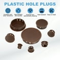 thumbnail image 3 of 10Pcs Brown Hole Plugs, 50mm / 1.97" Plastic Snap in Locking Screw Hole Cover Flush Mount Panel Plugs for Chair / Table / Furniture Cabinet, 3 of 7