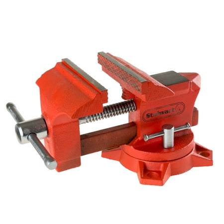 Stalwart Vice Workshop Bench Clamp- Durable Bolt Down Locking Swivel Base with Anvil for Auto Repair, Woodworking, Pipe