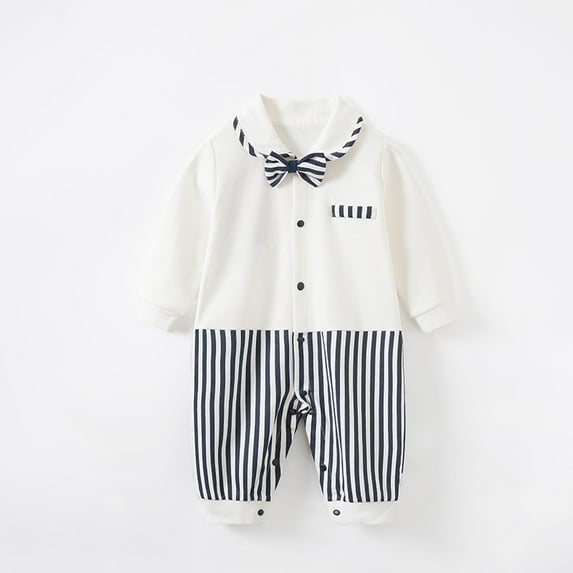Cotton Knitted Fabric Long Sleeve Baby Romper Toddler Boy Jumpsuit