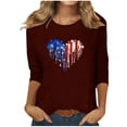 thumbnail image 2 of VEKDONE Independence Day 3/4 Sleeve Tops for Women American Flag Heart Graphic Tees Casual Loose Fit Crewneck Tunics Tops July 4th Patriotic Blouse, 2 of 4
