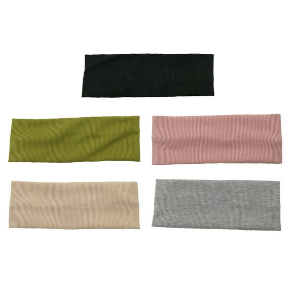 LULULION 5Pack Makeup Removal Headband Assorted Color Sports Hair Headband for Face Washing Women