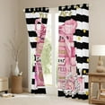thumbnail image 3 of Manfei Pink Bowtie Perfume Blackout Curtains Set of 2 (52x84 Each),Romance Lipstick Window Curtains,Black Geometric Stripes Curtains and Drapes For Child,Microfiber Bedroom Decor, 3 of 6