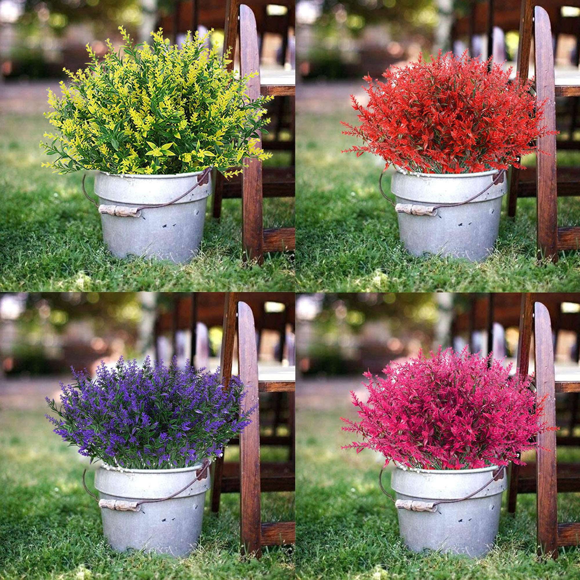 LAVA 32 Bundles Artificial Flowers UV Resistant Faux Lavender Flowers for Outdoor Indoor Wedding Garden Home Decor