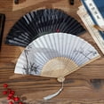 thumbnail image 4 of Lightweight Bamboos Frame Handheld Fan Summer Travel Silk Tassels Cultural Gift, 4 of 13