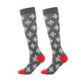 thumbnail image 1 of sweethay 1 par de calcetines de nailon con temática navideña para hombres y mujeres, calcetín cálido transpirable de tubo largo para banquetes, medias Medias Copo de nieve gris sweethay AP012906-05, 1 of 6