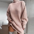 thumbnail image 4 of NARABB Women's Sweater Dress Knit Fold Solid Dress Shoulder Short Sleeve Dress, 4 of 7