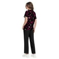 thumbnail image 4 of Print Scrub Set for Women, Short Sleeve V-Neck Nurse Uniforms Top and Scrub Bottoms for Woman, 4 of 6