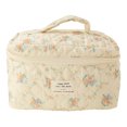 thumbnail image 2 of Homerr Trousse de Maquillage à Imprimé Floral en Coton, Grande Capacité, Fermeture Éclair, Poignée Douce, 2 of 7