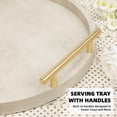 thumbnail image 3 of MODE HOME Shagreen Round Serving Tray Set of 2, Ivory Decorative Accent Trays with Gold Metal Handles for Coffee Table, Ottoman, Living Room, Bathroom and Home Decor, 3 of 7
