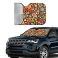thumbnail image 4 of Bingfone Hippie Peace Love Car Windshield Sun Shade Protector Keep Your Vehicle Cool Sun Shield Visor Cover Foldable For Car Truck Suv-Medium, 4 of 9