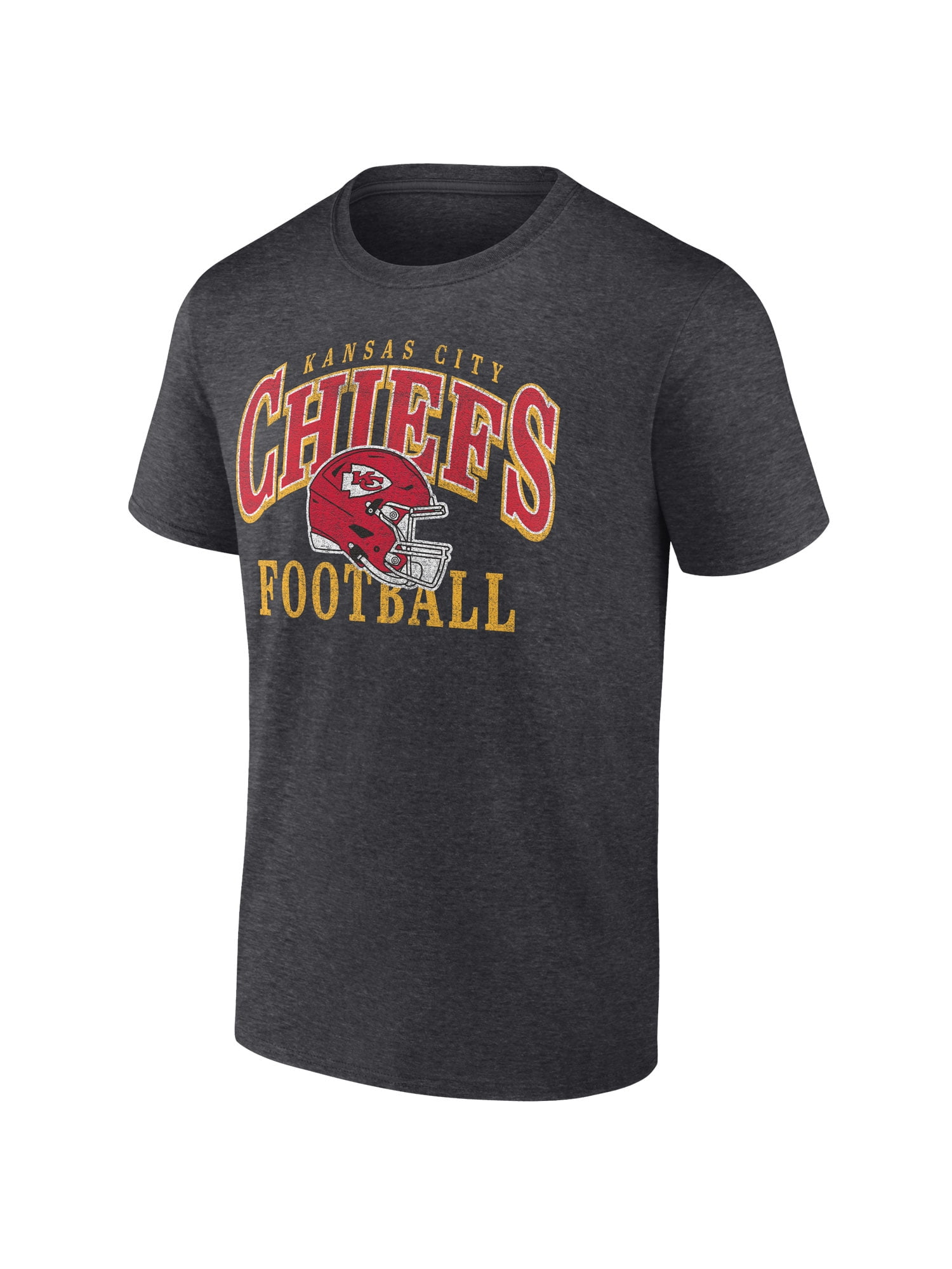 NFL Kansas City Chiefs Men's Cotton Charcoal Heather Short Sleeve T-Shirt