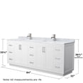 thumbnail image 5 of Wyndham Collection Miranda 84" Plywood Double Bathroom Vanity in Nickel/White, 5 of 6