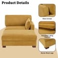 thumbnail image 4 of UIXE Oversized Corduroy Chaise Lounge w/Pillows Indoor Recliner Lounge Chair with Ottoman, Left Arm Chaise Upholstered Single Lounge Sofa,Orange, 4 of 8