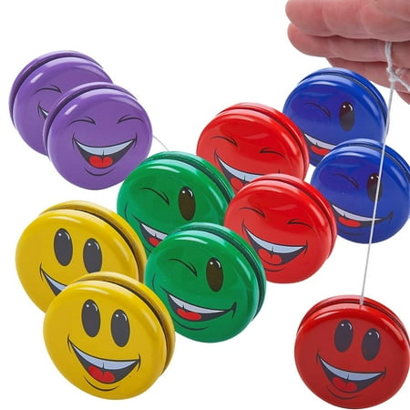 Kicko Metal Smiley Faces Yo-Yos for Kids - 2-Inch Assorted Colors Emoji Yo Yos - Versatile Smile Toys Party Bag Collection - Yoyo Party Favors and Bag Fillers for Themed Parties - Pack of 12 price history on PriceWatchPro