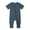 Dark blue, variant on Baby Boys Girls Bamboo Viscose Short Sleeve Pajamas, 2 Way Zipper Romper, Sleep and Play 0-24 Months