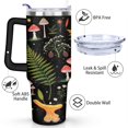thumbnail image 3 of Mushroom Leaves Are Black 40 Oz Tumbler with Handle Lid and Straw, Stainless Steel Double Walled Vacuum Insulated Cup, Cute Birthday Gifts Tumbler for Women Men Friends, 3 of 7