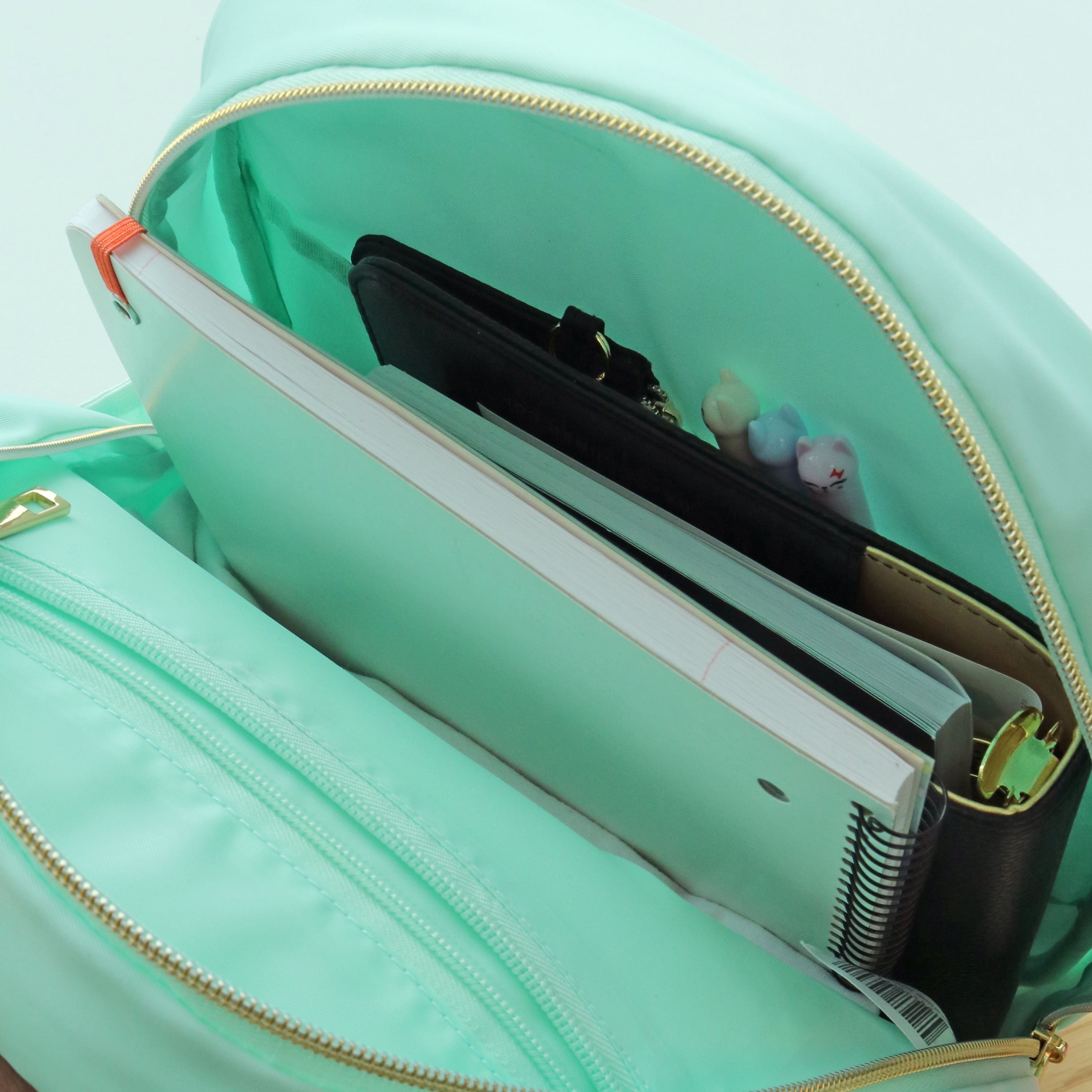 Hello Hobby Nylon Backpack, Customizable Travel Book Bag for Crafts, School, and Everyday Use, Green
