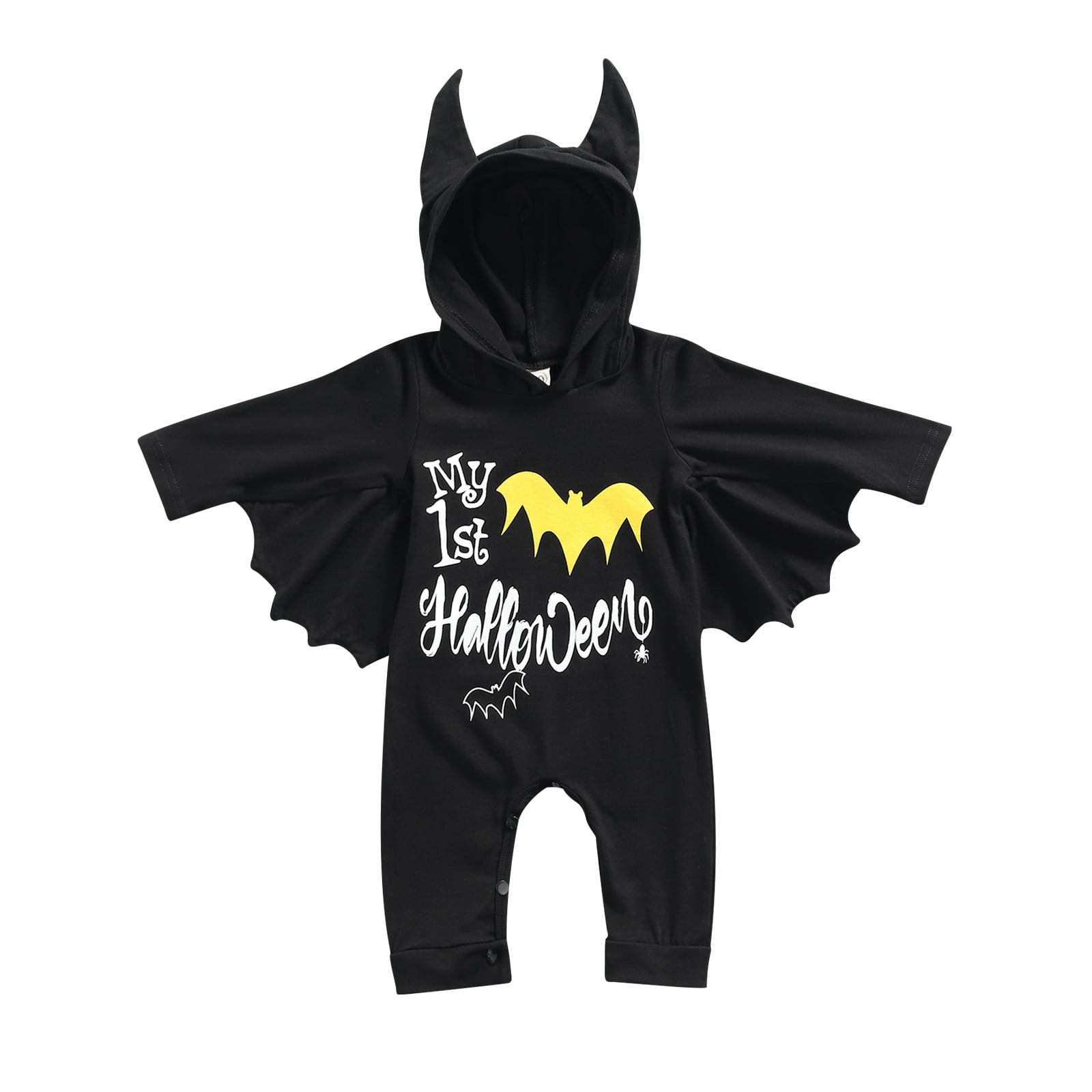 My First Halloween Outfits Newborn Baby Boy Bat Cosplay Costume Infant Baby Hoodie Romper Jumpsuit Bodysuit 