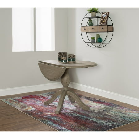 Linon Home Decor 30 x 42 x 42 in. Torino Antique Rustic Drop Leaf Table