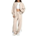thumbnail image 2 of SGMVNU Womens Sweatsuits 2 Piece Set Tracksuit Jogging Suits Long Sleeve Zip up Sweatshirt and Sweatpants Jogger Sweatsuit Sets(Khaki, S), 2 of 3