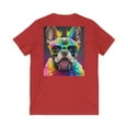 thumbnail image 2 of Frenchie Dog Art - Unisex Jersey Short Sleeve V-Neck Tee - By A.Melo Originals, 2 of 2