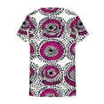 thumbnail image 5 of JTZGDY Western Shirts for Women Vintage African Dashiki Print Summer Short Sleeve Casual V Neck Contrast Color Ethnic T-Shirts Trendy Ladies Flowy Tunic Blouse Purple#01 L, 5 of 6