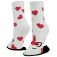 thumbnail image 3 of Airplus Valentine's Day Aloe Infused Spa Crew Sock Unicorn White with Red Hearts, Women's 5-10, 3 of 4