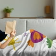thumbnail image 3 of Hen and Chicks Soft Flannel Fleece Throw Blanket, Nursery Themed Cartoon with Chicken and Baby in Sunny Nature Day, Cozy Plush for Indoor and Outdoor Use, 70" x 90", Multicolor, by Ambesonne, 3 of 5