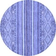 thumbnail image 1 of Ahgly Company Machine Washable Indoor Round Abstract Blue Modern Area Rugs, 7' Round, 1 of 4
