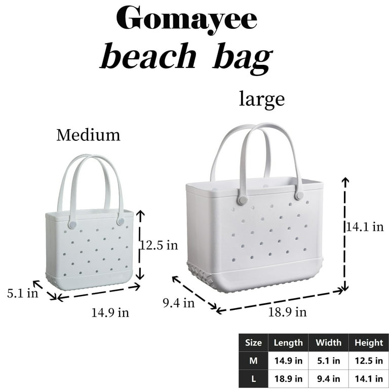 Large Rubber Tote Bag With Waterproof Zipper Pocket | Easy To Clean EVA  Rubber Beach Bag With Holes | Beach Bags For Women