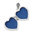 thumbnail image 3 of 14k White Gold Polished Holds 2 photos 15mm Diamond Love Heart Locket - Locket Necklace for Women, 3 of 4