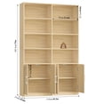 thumbnail image 3 of Homfa 73″ Tall Bookcases with Doors, 8 Cubes 6-Tier Double Row Bookshelf, Bookcase for Living Room Home Office, Light Oak, 3 of 7
