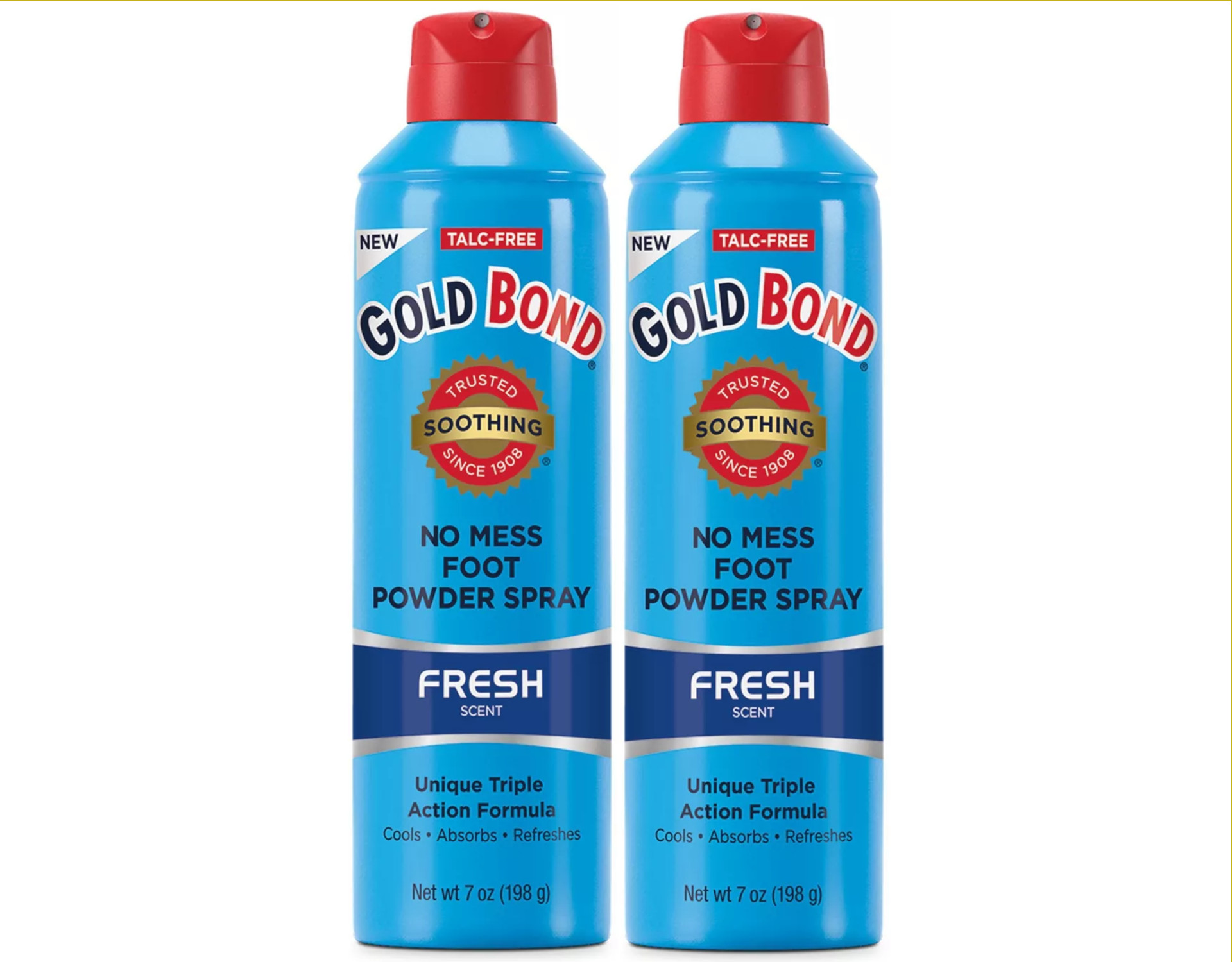 2 Pack Gold Bond Talc Free No Mess Foot Powder Spray Fresh 7 Oz Each Walmart Com