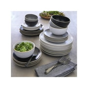 Gibson Home Rockaway 12 Piece Stoneware Dinnerware Set in Grey