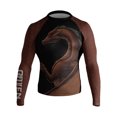 thumbnail image 2 of Raven Fightwear Men's Brown Dragon BJJ Jiu Jitsu Rash Guard MMA, 2 of 3