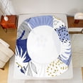 thumbnail image 5 of Homewish Teens Blue Flower Leaves 4-Piece Full Size Sheets,Vintage Aesthetic Bed Sheets,Minimalist Mid Century Lightweight Sheet Sets,Microfiber Bedroom Decor, 5 of 7
