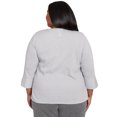 thumbnail image 2 of Alfred Dunner Womens Plus-Size Heat Set Embellished Solid Knit Top, 2 of 4