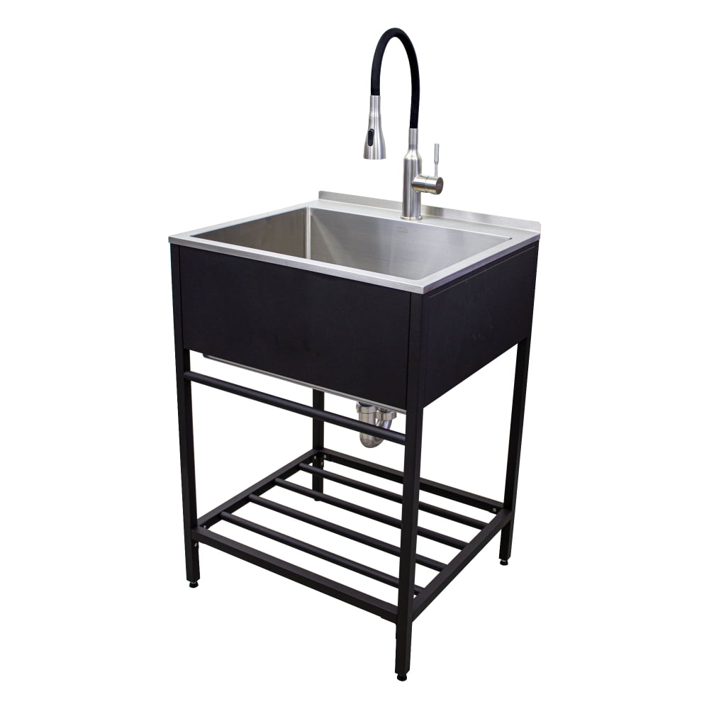 Freestanding Utility Sink Laundry Tub Floor Mount Single Faucet Wash Bowl Basin Freestanding Utility Sink Laundry Tub Floor Mount Single Faucet Wash Bowl Basin