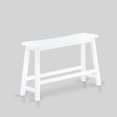 thumbnail image 3 of East West Furniture - KATY4-WBW-W - 4 Piece Mid Century Dining Set Contains a Dining Table, 2 Kitchen Stools with a Kitchen Bench - Wire Brushed Bright White Finish, 3 of 10