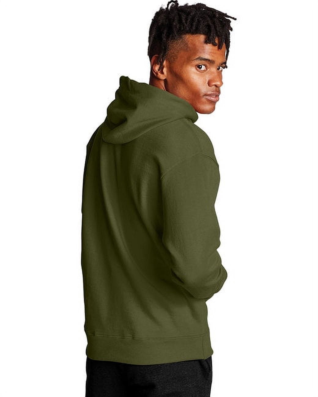 Champion Mens Powerblend Hooded Sweatshirt, 3XL, Fresh Olive