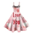 thumbnail image 4 of LWavelet 2026 Valentine's Ruffled Heart Dress, Women's Romantic Rose Pattern Sleeveless A Line Flowy Sundresses Pink L, 4 of 4