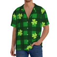 thumbnail image 3 of Naloa Happy St. Patrick's Day5 Men's Loose Fit Cuban Collar Short-Sleeve Shirt with Button-down and Chest Pocket for Everyday Wear Outings - Small, 3 of 7