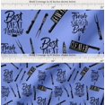 thumbnail image 2 of Soimoi Blue Cotton Voile Fabric Text & Knife Kitchen Print Sewing Fabric Yard 42 Inch Wide, 2 of 7