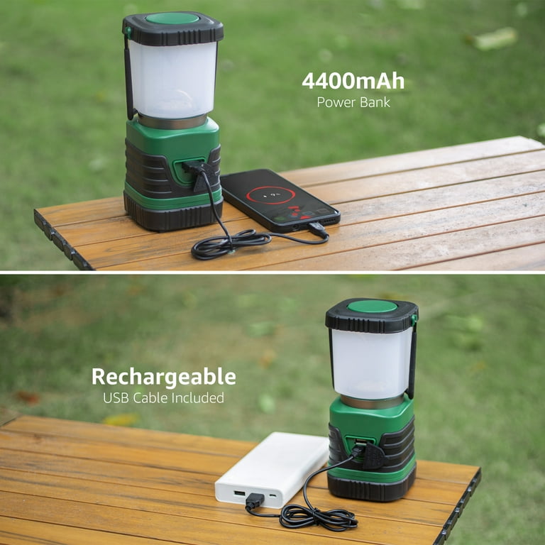Lepro LED Camping Lantern Rechargeable or Battery Powered, 1000lm Camping Light with Detachable Flashlights Combo, 4 Modes, Portable Outdoor Lantern