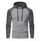 thumbnail image 2 of Sudadera con capucha para hombre, informal, deportiva, con cuello alto, botones, patchwork, manga larga, sudadera tipo jersey, blusa para hombre, 2 of 6